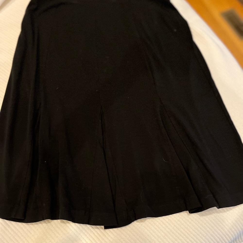 Black elastic waist pull on skirt